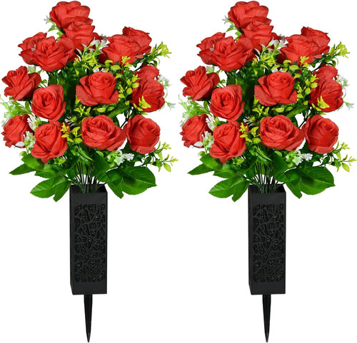 Artificial cemetery flowers - cemetery,
