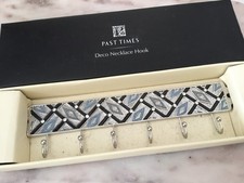 PAST TIMES ART DECO ANCIENT EGYPT INSPIRED/BLACK/SILVER/BLUE/GEMS/NECKLACE HOOK