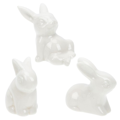 White ceramic rabbit - rabbit, figurine