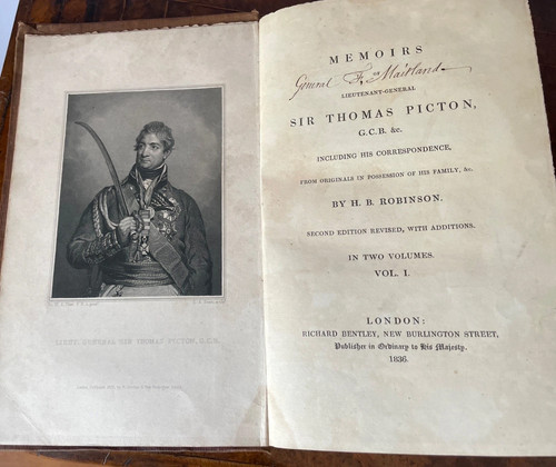 1836 picton memoirs - memoirs, vol