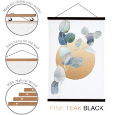 Magnetic Wooden Photo Picture Wall Poster Hanger  Painting Scroll Canvas Frame