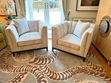 Ex Showhome The Sofa & Chair Company Alexandra armchair silver rrp £3150 1 of 2