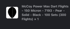 MCCOY Dart Flights Power Max 150 Micron Extra Tough Ruthless 1 Set of 3