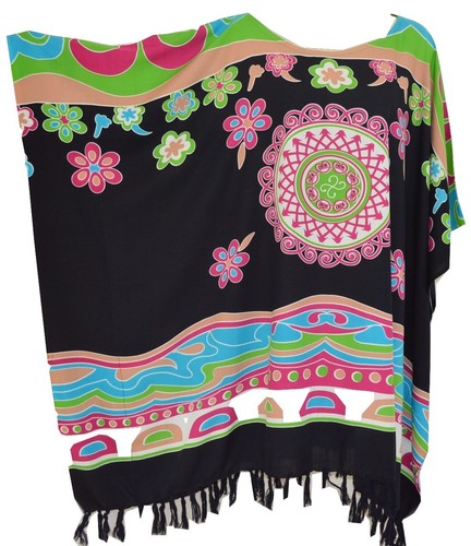 Vibrant beachwear kaftan cover - beachwear,