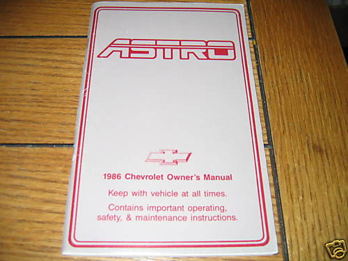 1986 chevrolet astro - chevrolet,