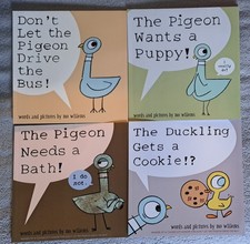 Don't Let the Pigeon by Mo Willems 3 Books + The Duckling Gets A Cookie  Age 3-7