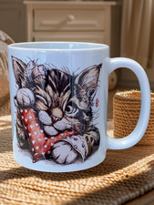 11 oz print mug Cute Cat