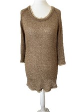 Legatte metallic Round Neck Solid 3/4 Sleeve Jumper Made In Italy