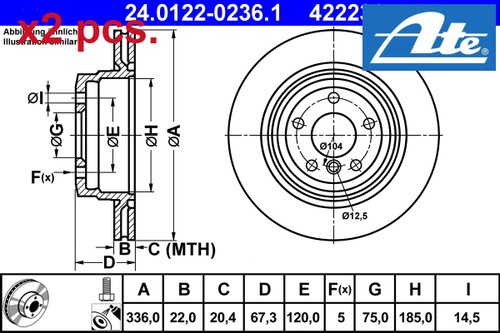 Pcs rear brake - disc, set