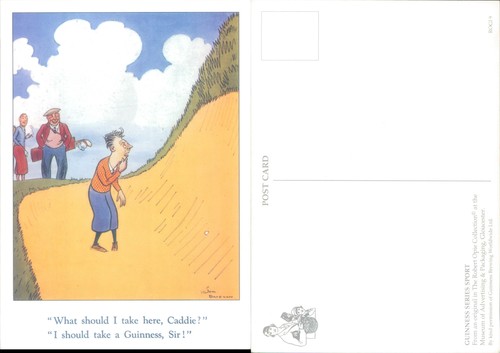 Humorous golf scene with