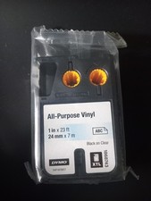 DYMO XTL All-Purpose Vinyl Labels | 24 mm x 7 m| Black on Clear New Sealed