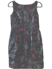 ‘Darling’ Designer 1950’s  Audrey Hepburn Vibe Chic Flower Print Black Dress S