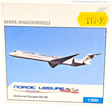 Herpa Miniature Modelle- 506151 Nordic Leisure McDonnell Douglas MD-90 Aircraft.