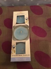 COLEY & GILL OIL TEALIGHT Candle SET  WITH Fresh Linen HOME FRAGRANCE