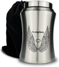 Up to 220 lbs Large Cremation Urns for Adult Human Ashes, Angel Wings in Loving