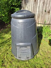 Large black 330L Blackwall garden compost bin w lid & door. 4 available