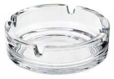 Glass Ashtray Cigarette Smoking Round Ash Tray Stackable Home Pub Garden
