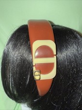 CD Dior Brown Leather Headband