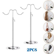 2pcs Adjustable Height Double Hook Handbag Bag Display Stand for Boutique Store