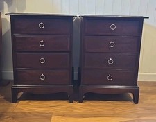 Pair of Vintage STAG minstrel Bedside Tables, 4 Drawers, Original Handles