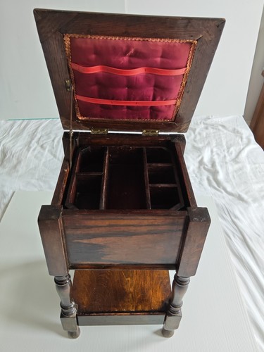 Sewing box dark oak 1930s - sewing,