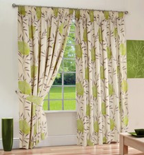 Arcadia Floral  / Flower & Leaf Design Lined Curtain Range. 6 Colours 9 Sizes