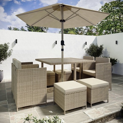 Rattan garden dining set - dining, 8