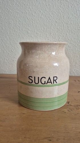 Antique ceramic sugar jar - sugar,