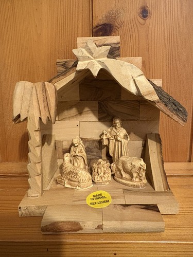 Handmade olive wood nativity - handmade,