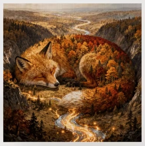 Forest fox printed - forest, count