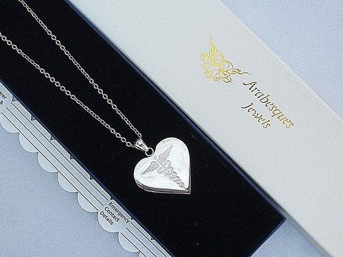 Ladies heart sos necklace - ladies,