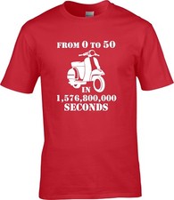 50th Birthday Vespa Scooter Mod Motorbike  Funny Gift T Shirt
