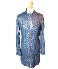 Rino & Pelle Women's UK Size S EU 36 Long Faux Leather Jacket Knee Length Coat