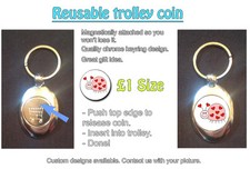 Ladybird/Lovebug - Cute Photo on Magnetic Keyring Coin Token For Trolley