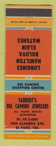 Matchbook cover tabbert s - -, tabbert's