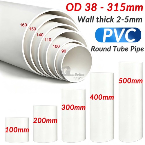 White pvc round tube - white,
