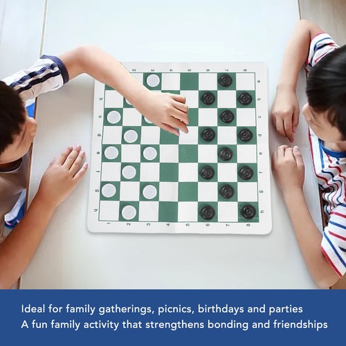 Checkers set leather board - pu,