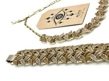 Vintage Coro / Jewelcraft Leaf-Design Necklace & Bracelet Set