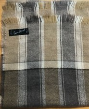 Ladies 'Pierre Pascal' Brown Soft Checked Scarf Made in France 