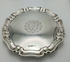 Antique Edwardian London Atkin Bros 1905 Sterling Silver Salver Tray 155 mm