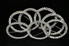 Silver diamanté brooch with - silver,