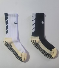 2 PAIRS OF BRAND NEW Nike GRIP SOCKS. BLACK/WHITE. UNISEX. Shoes Size 5-8 UK