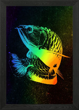 Arowana colorful framed wall - framed,