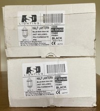 2 x ASD Lighting Half Lantern HL/BK060 Bulb 60w Max BC Bulb Not Inc Boxed Black