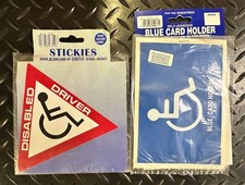 DISABLED DRIVER CAR STICKER & DISABLED BLUE CARD HOLDER WALLET - FREE UK P&P!