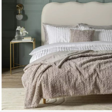 Save 40% - Habitat Faux Fur Textured Throw - Neutral - 125cm x 150cm