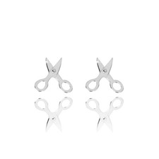 Sterling silver 925 Scissors Hairdresser dressmaker  Barber studs earrings