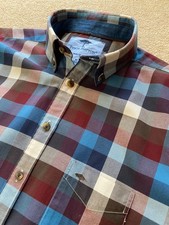 FYNCH HATTON BOLD AUTUMN CHECK LONG SLEEVE SHIRT M MEDIUM