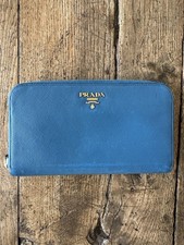 Prada Large Saffiano Leather Blue Wallet/Purse RRP £740