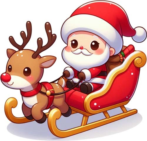 Christmas santa reindeer - christmas,